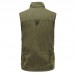 Mens Multi Pockets Cotton Stand Collar Loose Fit Casual Vest