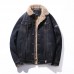 Mens Winter Fleece Liner Thick Warm Denim Jacket