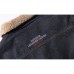 Mens Winter Fleece Liner Thick Warm Denim Jacket