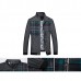 Mens Stand Collar Splicing Business Casual Jacket