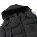 Mens Mid Long Fashion Casual Winter Thick Cotton Padded Hooded Jacket