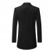 Mens Solid Color Suit Collar Fashion Single-Breasted Casual Suit Trench Coats