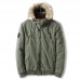 Mens Thick Warm Winter Hooded Casual Jacket Solid Color Faux Fur Collar Coat