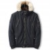Mens Thick Warm Winter Hooded Casual Jacket Solid Color Faux Fur Collar Coat