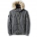 Mens Thick Warm Winter Hooded Casual Jacket Solid Color Faux Fur Collar Coat