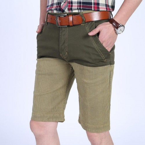Mens Cotton Splicing Color Blocking Thin Loose Essential Casual Knee-Length Shorts Mens Cotton Splicing Color Blocking Thin Loose Essential Casual Knee-Length Shorts