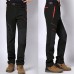 Mens Outdoor Elastic Trousers Casual Waterproof Warm Thick Soft Shell Lovers Assault  Pants