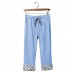 Men's Casual Porcelain Flounced Leg Opening Cropped Pants Chinese Style Cotton Linen Slacks Pants Men's Casual Porcelain Flounced Leg Opening Cropped Pants Chinese Style Cotton Linen Slacks Pants