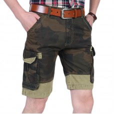 Men's Fashion Camouflage Slim Thin Shorts Summer Cotton Casual Knee-length Shorts