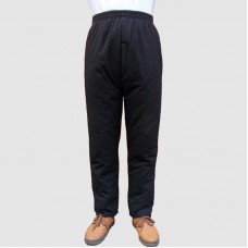 Mens Casual Thickened Warm Cotton Winter Zipper Fly Solid Color High Rise Pants