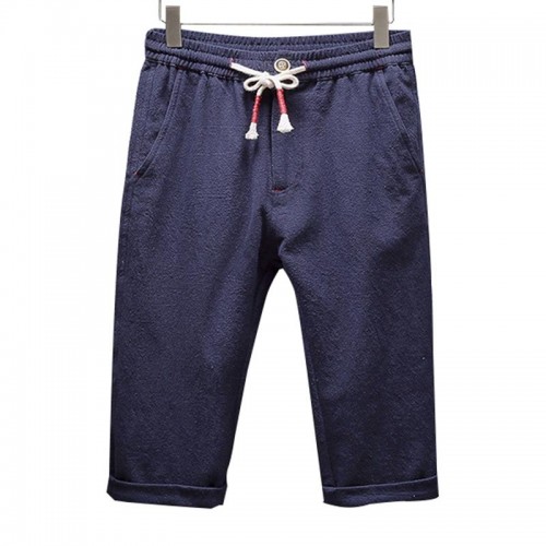 Mens Linen Cotton Antibacterial Breathable Calf-Length Pants Loose Casual Homewear Shorts Mens Linen Cotton Antibacterial Breathable Calf-Length Pants Loose Casual Homewear Shorts