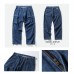 Men Straight-leg Dual Pockets High Waisted Pants
