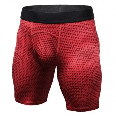 Mens 3D Printed Elastic Fast Dry Fitness Training Tights Sport Shorts