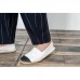 Men Casual Cotton Baggy Harem Pants Fashion Vintage Stripes Straight Long Trousers