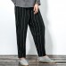 Men Casual Cotton Baggy Harem Pants Fashion Vintage Stripes Straight Long Trousers