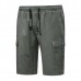 Men's Multi Pockets Solid Color Drawstring Shorts Pants Leisure Cotton Knee-Length Cargo Shorts Men's Multi Pockets Solid Color Drawstring Shorts Pants Leisure Cotton Knee-Length Cargo Shorts