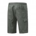 Men's Multi Pockets Solid Color Drawstring Shorts Pants Leisure Cotton Knee-Length Cargo Shorts Men's Multi Pockets Solid Color Drawstring Shorts Pants Leisure Cotton Knee-Length Cargo Shorts