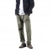 Mens 100% Cotton Solid Color Loose Comfy Straight Casual Pants