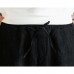 Mens Thick Winter Linen Chinese Style Loose Casual Mid Rise Pants