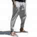 Mens Casual Loose Cotton Drawstring Elastic Waist Pants