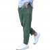 Mens Casual Loose Cotton Drawstring Elastic Waist Pants