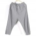 Mens Casual Loose Cotton Drawstring Elastic Waist Pants