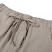 Mens Casual Loose Cotton Drawstring Elastic Waist Pants