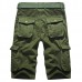 Mens Plus Size Summer Cotton Casual Outdooors Bermudas Multi Pocket Military Cargo Shorts