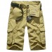 Mens Plus Size Summer Cotton Casual Outdooors Bermudas Multi Pocket Military Cargo Shorts
