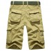 Mens Plus Size Summer Cotton Casual Outdooors Bermudas Multi Pocket Military Cargo Shorts