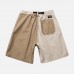 Men Color Block Straight-leg Cargo Vintage Shorts