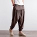 TWO-SIDED Men Casual Solid Color Loose Mid Rise Harem Pants