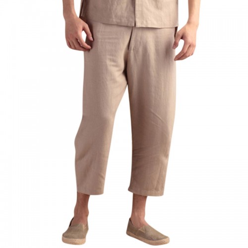 Men's Chinese Style Pure Color Cotton Loose Elastic Waist Casual Harem Pants Men's Chinese Style Pure Color Cotton Loose Elastic Waist Casual Harem Pants