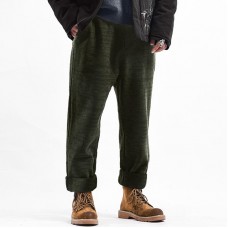 Mens Winter Thick Fleece Liner Elastic Waist Straight Leg Casual Pants