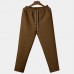 Mens Winter Thick Fleece Liner Elastic Waist Straight Leg Casual Pants