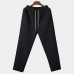 Mens Winter Thick Fleece Liner Elastic Waist Straight Leg Casual Pants