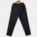 Mens Winter Thick Fleece Liner Elastic Waist Straight Leg Casual Pants