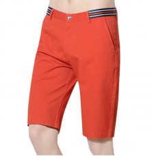 Summer Cotton Leisure Knee-length Shorts Breathable Pure Color Outdoor Cargo Pants for Men