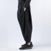 TWO-SIDED Mens Multi-Fold Cotton Linen Loose Mid Waist Casual Baggy Harem Pants