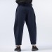 TWO-SIDED Mens Multi-Fold Cotton Linen Loose Mid Waist Casual Baggy Harem Pants