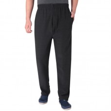 Mens High Rise Thickened Warm Soft Comfy Elastic Waist Casual Pants