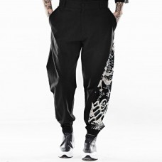Mens Chinese Style Totem Printed Cotton Plus Size Vintage Trendy Harem Pants