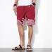 Mens Chinese Style Linen Shorts Summer Casual Board Shorts