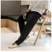 Mens Linen Pants Chinese Style Solid Color Simple Casual Trousers Mens Linen Pants Chinese Style Solid Color Simple Casual Trousers