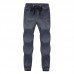 Mens Winter Loose Elastic Waist Wool Thickened Warm Soft Casual Pants