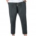 Chinese Style Men's Cotton Linen Casual Calf-Length Pants Summer Breathable Elastic Waist Harem Pant