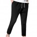 Chinese Style Men's Cotton Linen Casual Calf-Length Pants Summer Breathable Elastic Waist Harem Pant