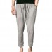 Chinese Style Men's Cotton Linen Casual Calf-Length Pants Summer Breathable Elastic Waist Harem Pant