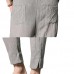 Chinese Style Men's Cotton Linen Casual Calf-Length Pants Summer Breathable Elastic Waist Harem Pant
