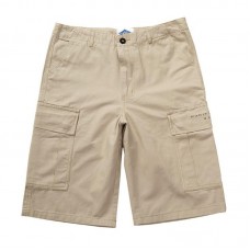 Mens 100% Cotton Pockets Casual Knee-Length Pants Breathable Loose Work Leisure Shorts